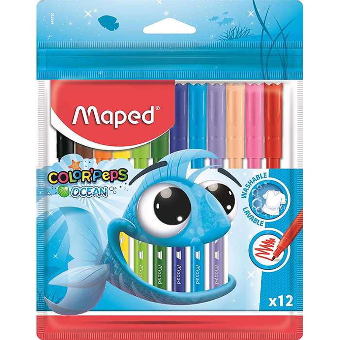 MAPED COLOR PEPS OCEAN FLOMASTERI 12KOM - Knjižara Riznica Beograd