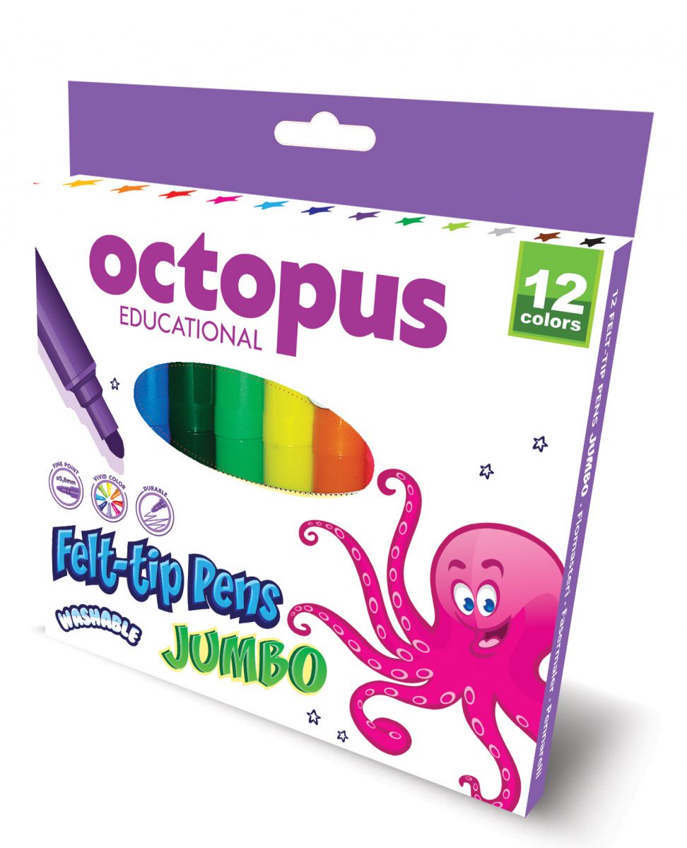OCTOPUS FLOMASTERI JUMBO 12KOM - Knjižara Riznica Beograd