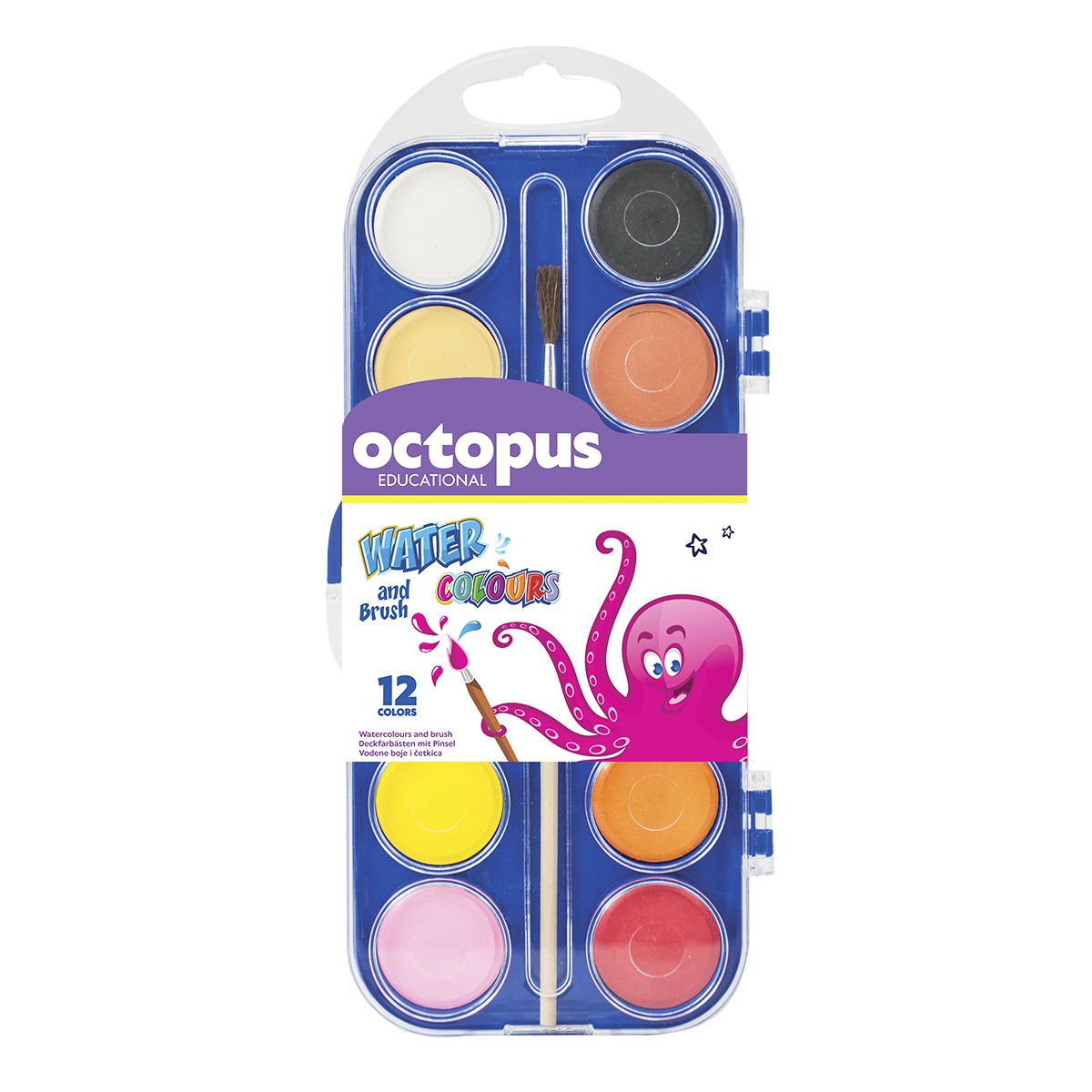VODENE BOJE + ČETKICA 12/1 OCTOPUS 28mm - Knjižara Riznica Beograd